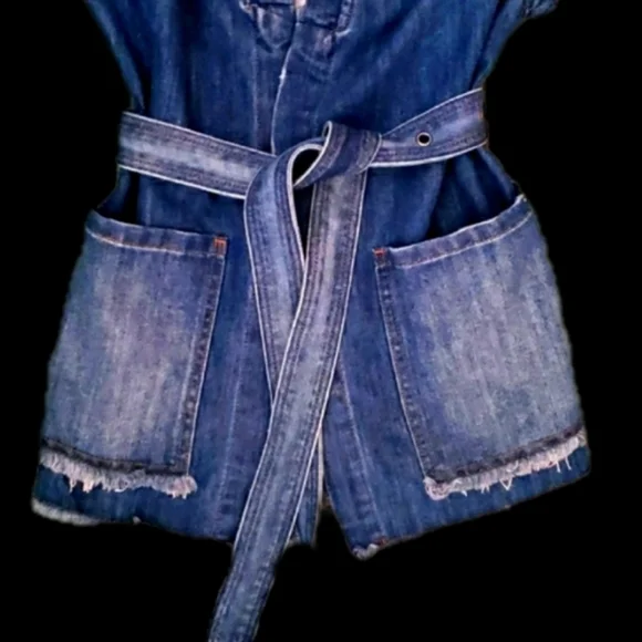 Only Denim Vest, Tie Waist - Picture 2 of 5